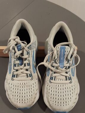 Brooks White and Light Blue Running Shoes